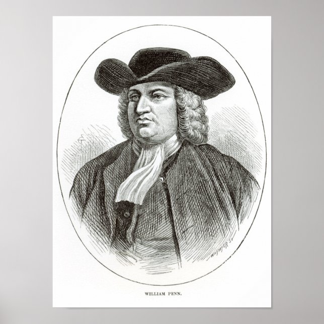 William Penn  engraved by Josiah Wood Whymper Poster (Front)