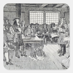 William Penn in Conference with the Colonists Square Sticker