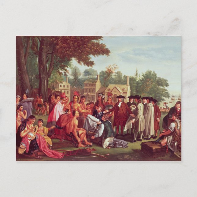 William Penn's Treaty with the Indians in 1683 Postcard (Front)