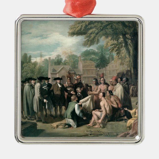 William Penn's Treaty with the Indians in Metal Tree Decoration (Front)