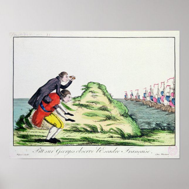 William Pitt Observing the French Squadron Poster (Front)