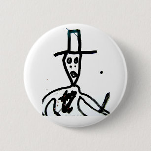 william s. burroughs "man in hat" 6 cm round badge