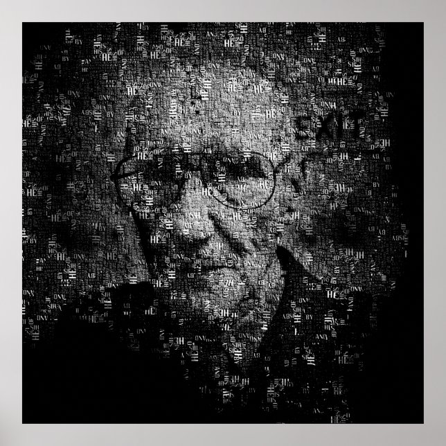 William S. Burroughs Typographical Portrait Poster (Front)