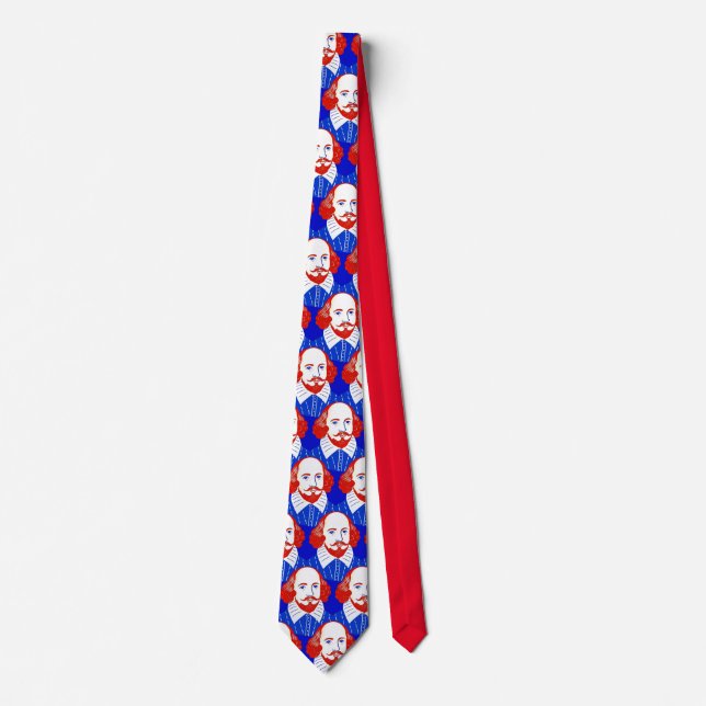 William Shakespear Portrait - Graphic Illustration Tie (Front)