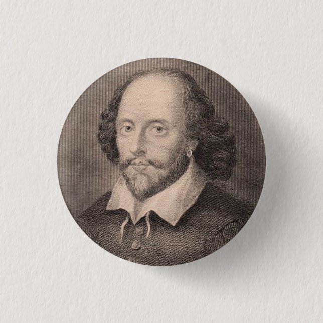 William Shakespeare 3 Cm Round Badge (Front)