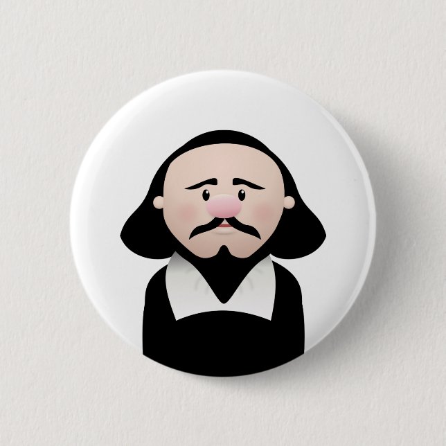William Shakespeare 6 Cm Round Badge (Front)