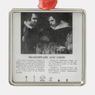 William Shakespeare  and Ben Jonson Metal Ornament