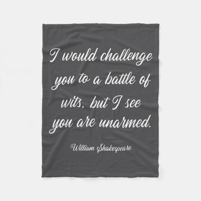 William Shakespeare Battle Of Wits English Literat Fleece Blanket (Front)