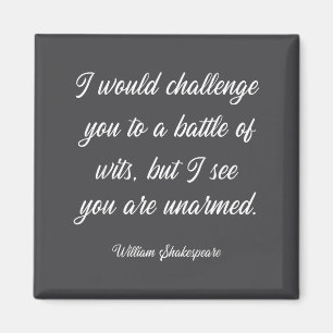 William Shakespeare Battle Of Wits English Literat Magnet