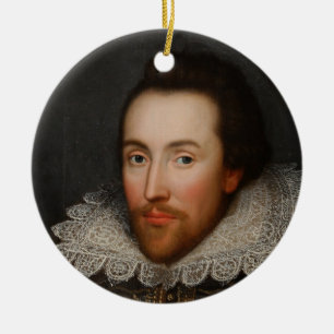 William Shakespeare Cobbe Portrait circa 1610 Ceramic Tree Decoration