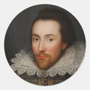William Shakespeare Cobbe Portrait  circa 1610 Classic Round Sticker