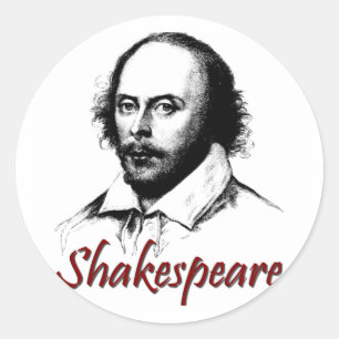 William Shakespeare Etching Classic Round Sticker