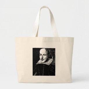 William Shakespeare Face Large Tote Bag