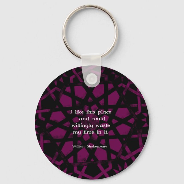William Shakespeare Funny Quote "I like this place Key Ring (Front)