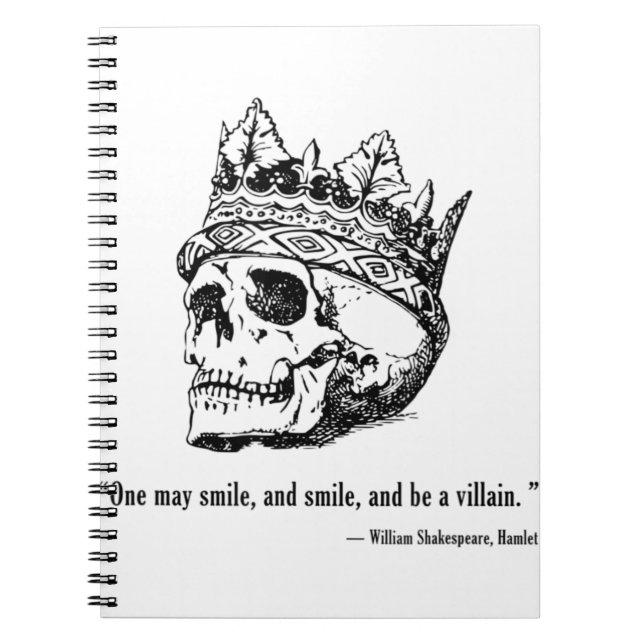 William Shakespeare Hamlet English Drama Villain T Notebook (Front)