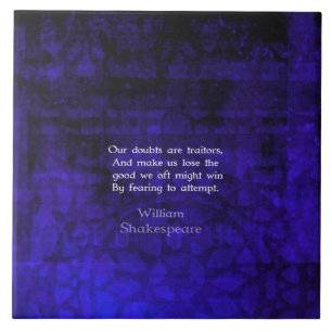 William Shakespeare Inspirational Courage Quote Ceramic Tile