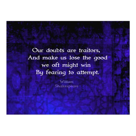 William Shakespeare Inspirational Courage Quote Postcard