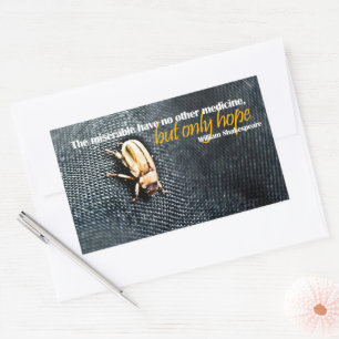 William Shakespeare Inspirational Quote "Hope" Rectangular Sticker
