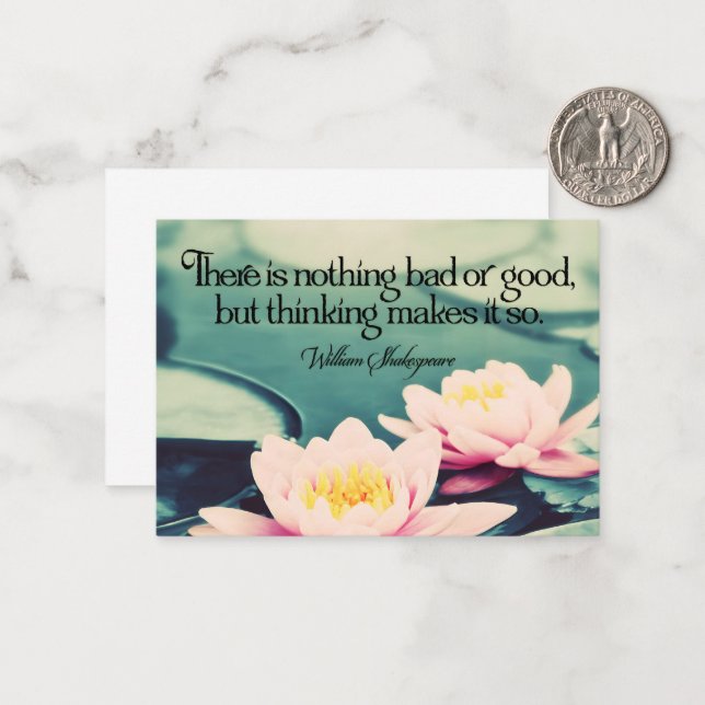 William Shakespeare Inspirational Quote "Thinking" Card (Front/Back In Situ)