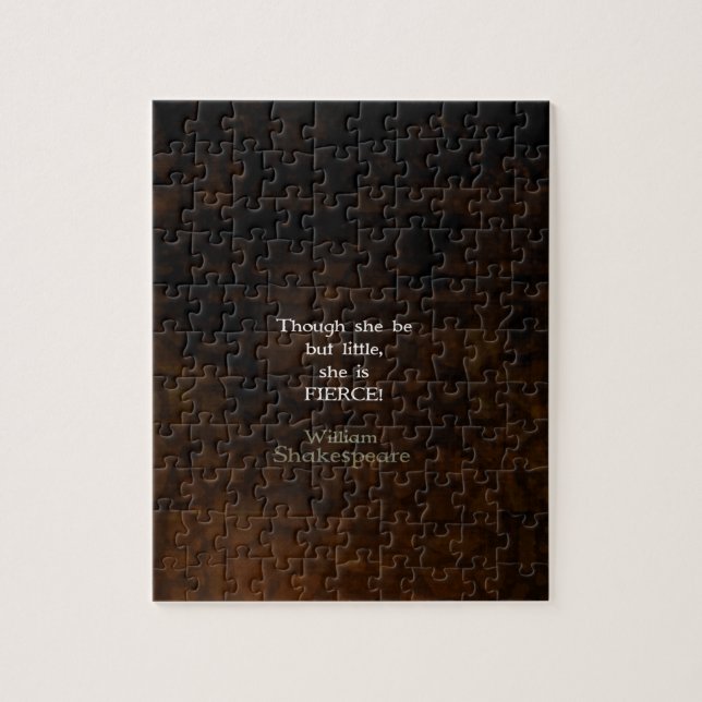 William Shakespeare Little And Fierce Quotation Jigsaw Puzzle (Vertical)