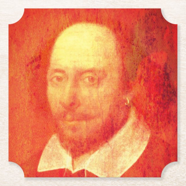 William Shakespeare Paper Beverage Coaster (Front)