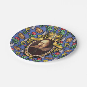 William Shakespeare Paper Plate