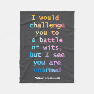 William Shakespeare Pastel I See You Are Unarmed Q Fleece Blanket