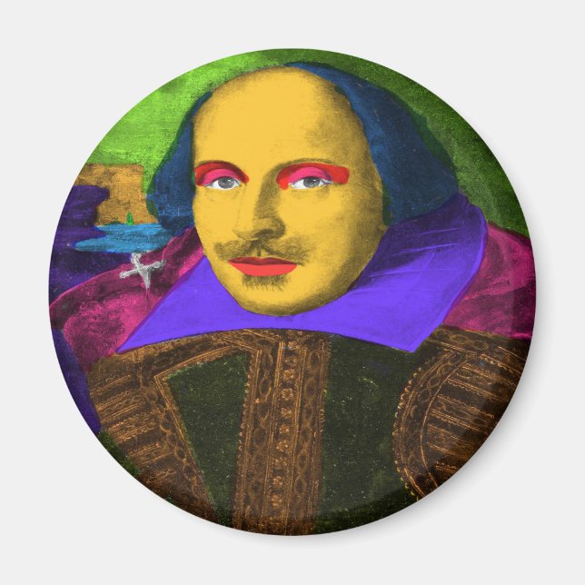 William Shakespeare Pop Art Magnet (Front)