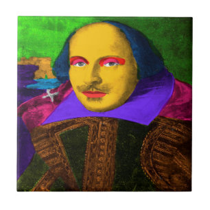 William Shakespeare Pop Art Tile
