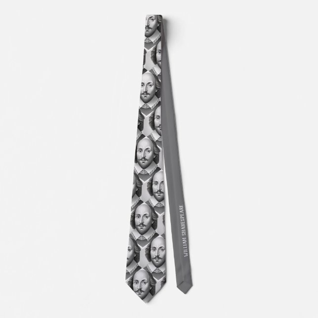 William Shakespeare portrait Hamlet illustration  Tie (Front)