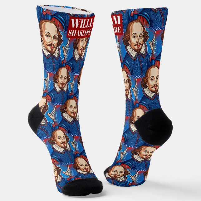 William Shakespeare portrait illustration To Be Or Socks (Angled)