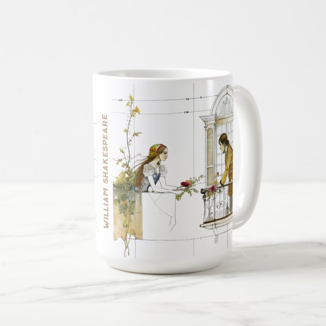 William Shakespeare portrait Romeo Juliet Coffee Mug (Front Right)