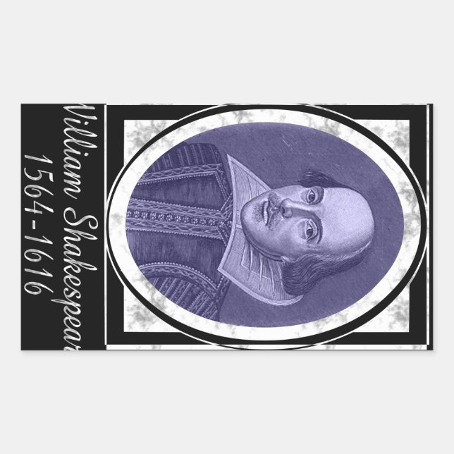 William Shakespeare Rectangular Sticker (Front)