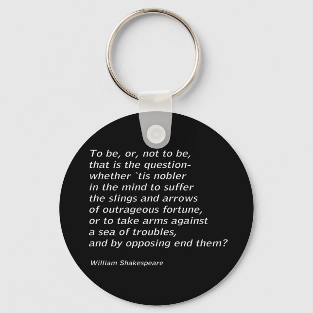 William Shakespeare`s `Hamlet` Key Ring (Front)
