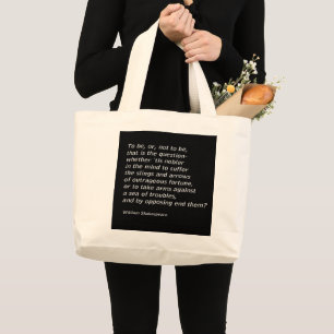 William Shakespeare`s `Hamlet` Large Tote Bag