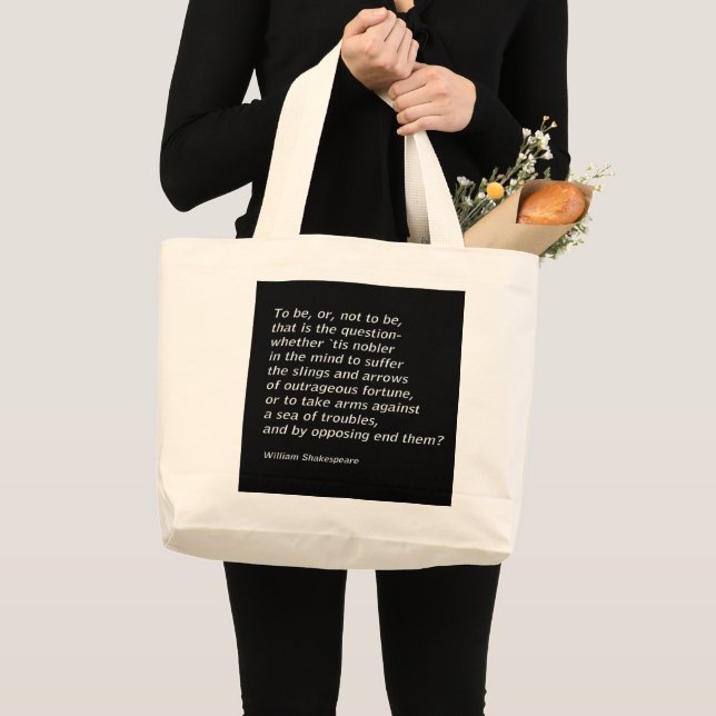 William Shakespeare`s `Hamlet` Large Tote Bag (Front (Product))