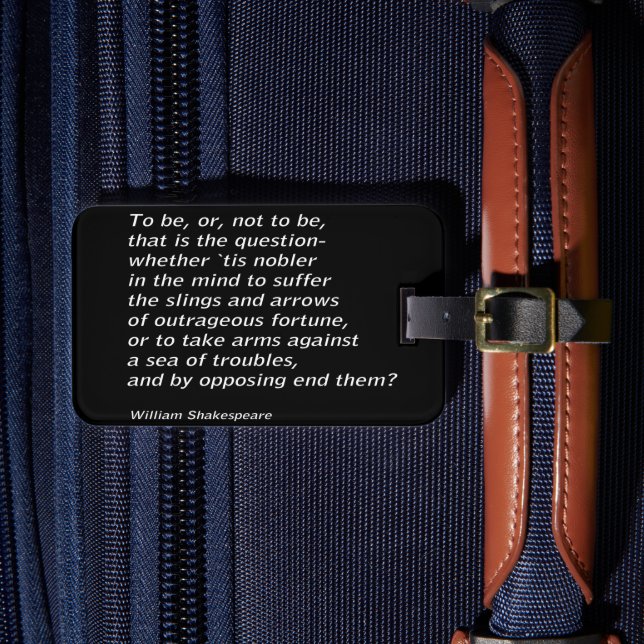 William Shakespeare`s `Hamlet` Luggage Tag (Front Insitu 4)