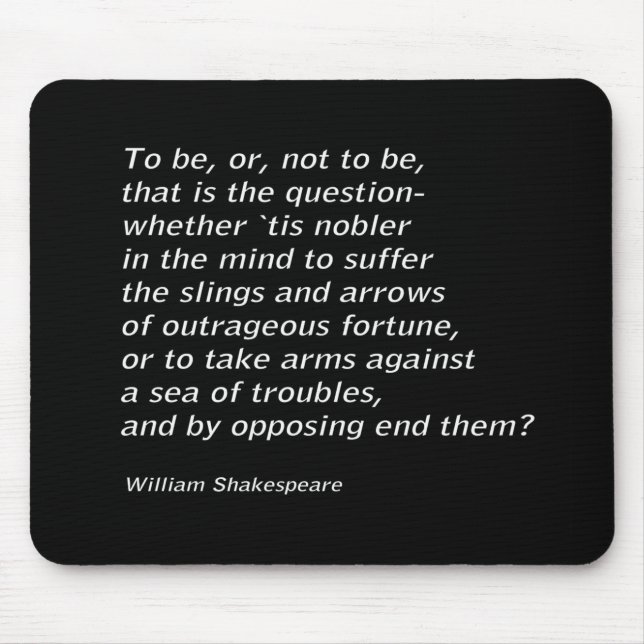 William Shakespeare`s `Hamlet` Mouse Pad (Front)