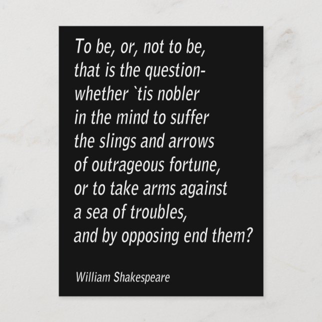 William Shakespeare`s `Hamlet` Postcard (Front)