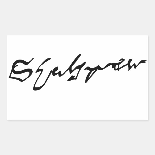 William Shakespeare signature Rectangular Sticker (Front)