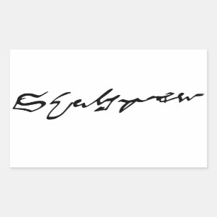 William Shakespeare signature Rectangular Sticker