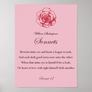 William Shakespeare Sonnets quotation Poster