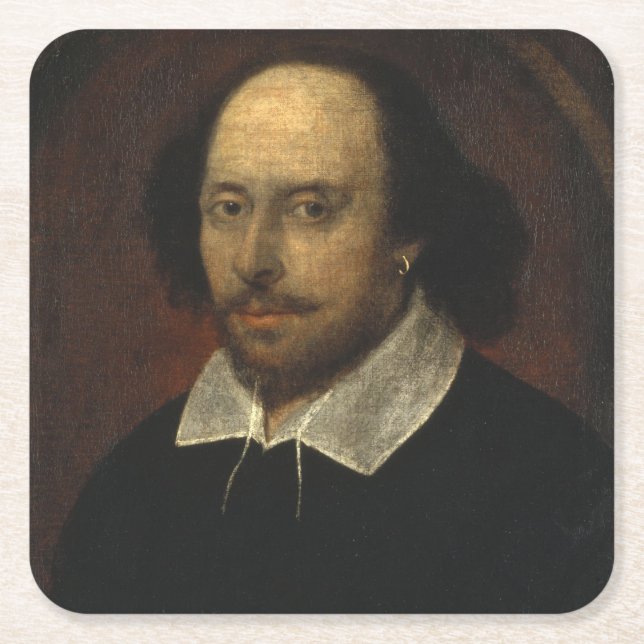 William Shakespeare Square Paper Coaster (Front)
