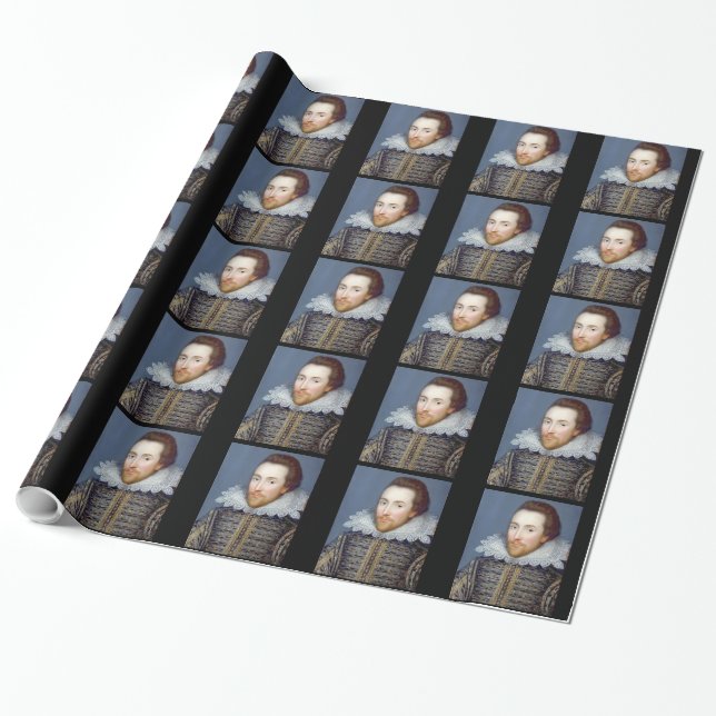 William Shakespeare Theme Wrapping Paper (Unrolled)