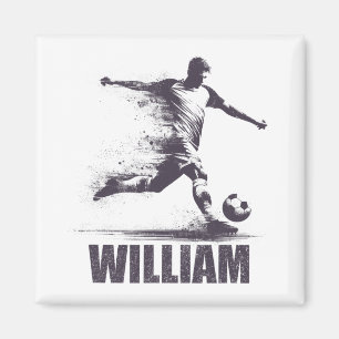 William Soccer Boys Personalised First Name Willia Magnet