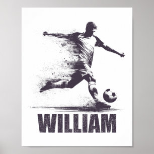 William Soccer Boys Personalised First Name Willia Poster
