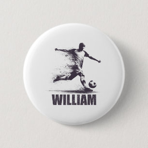 William Soccer Boys Personalized First Name Willia 6 Cm Round Badge