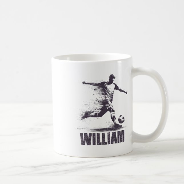 William Soccer Boys Personalized First Name Willia Coffee Mug (Right)