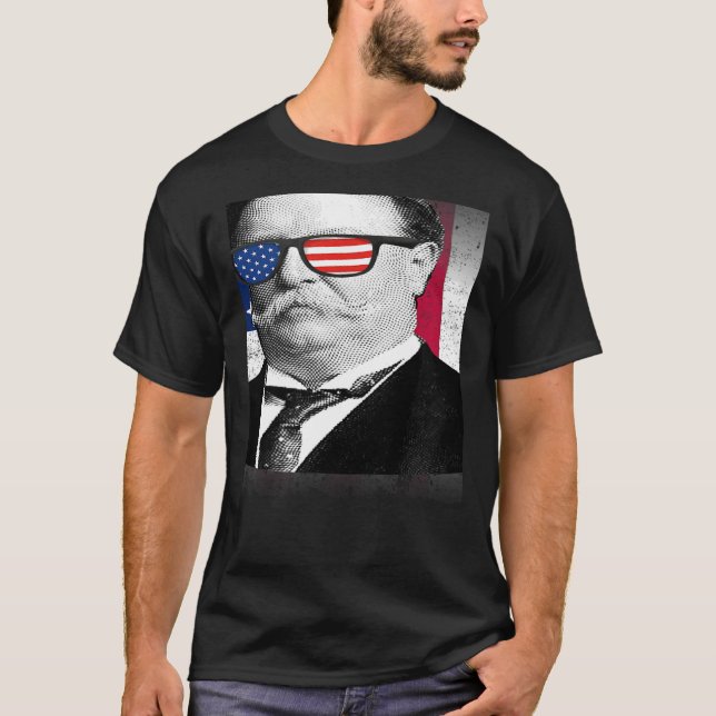 William Taft USA Flag Patriotic American Flag 4th  T-Shirt (Front)