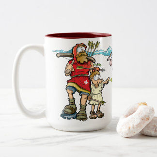 William Tell bucolic view with cows in the Alps Two-Tone Coffee Mug
